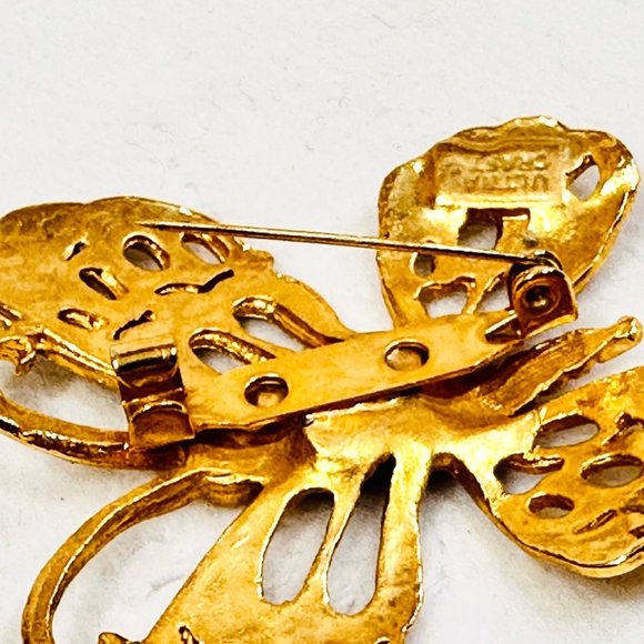 Vintage Ultra Craft Gold Tone Butterfly Brooch/Pin - Picture 4 of 6